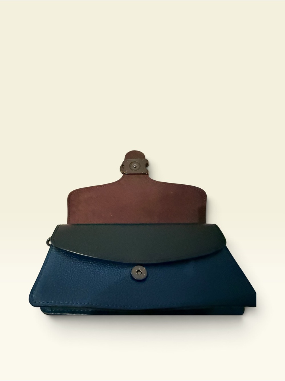 Coach Color Block Tabby Two-Tone Pebble Leather Crossbody in Gray and Navy - Picture 5 of 11